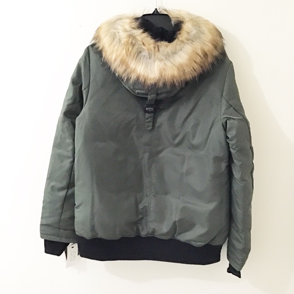 S13 Faux Fur Hooded Bomber - Picture 6 of 8
